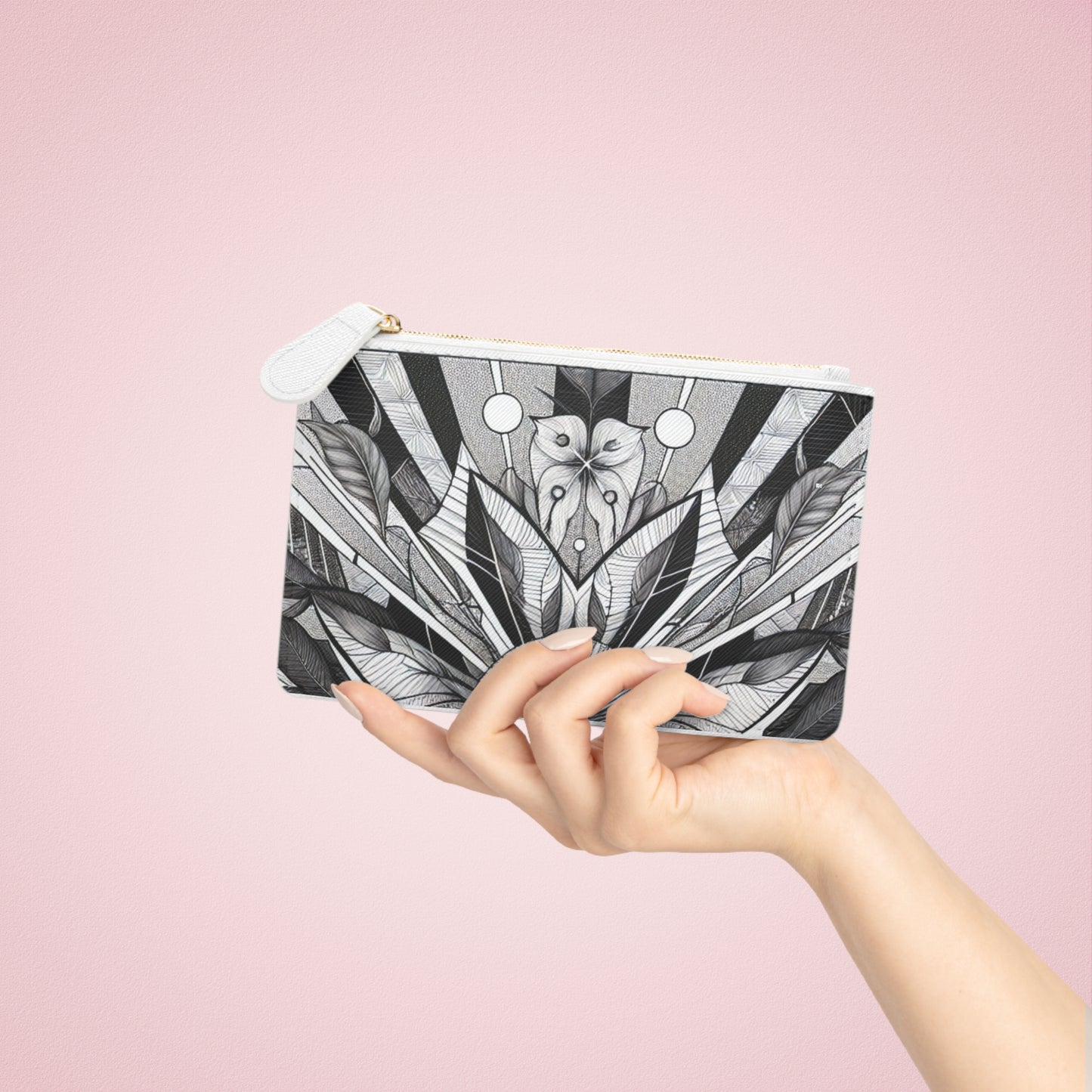 Botanical & Geometric Mini Clutch Bag - Stylish Floral & Black and White Designs for Everyday Use