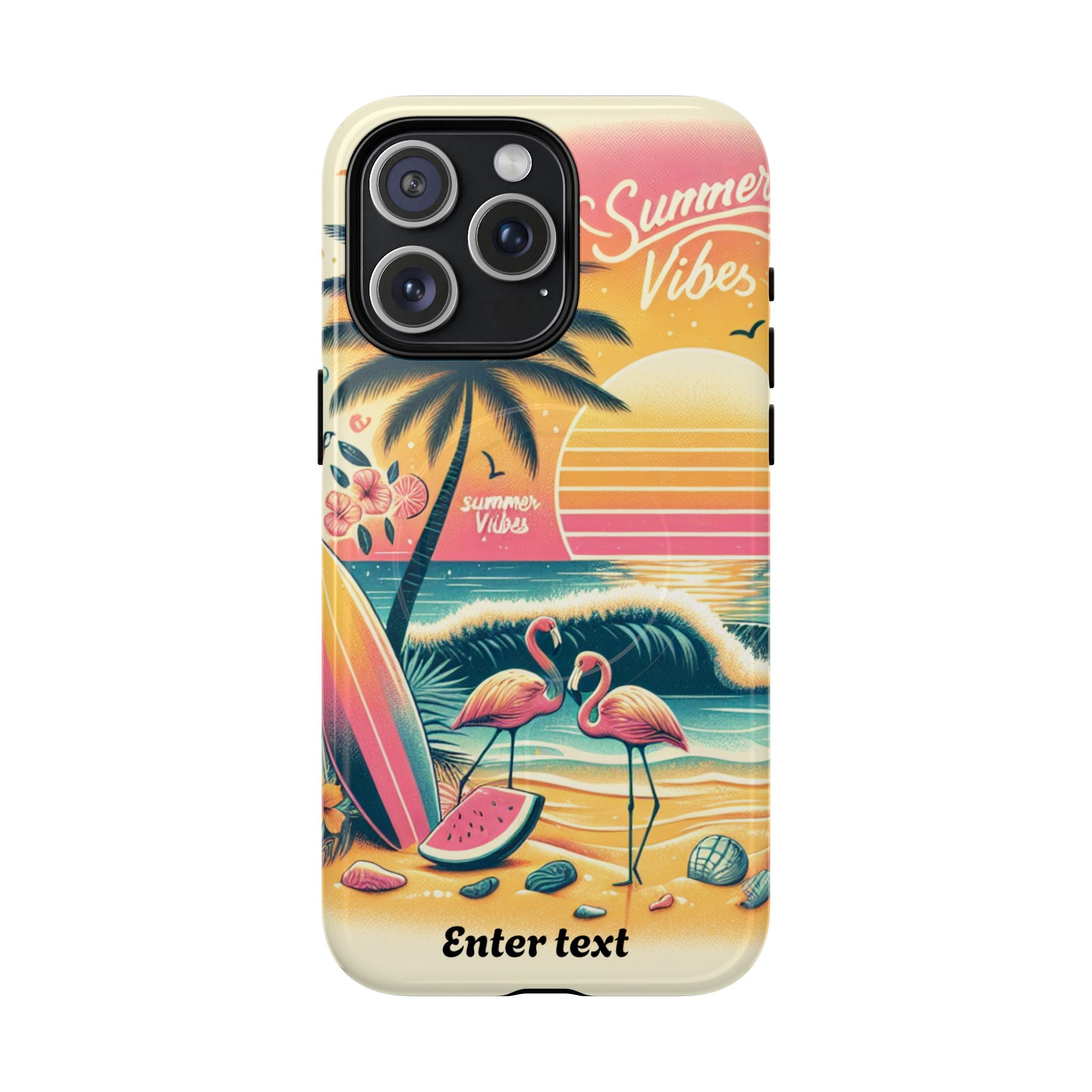 Tough Magnetic Phone Case - Summer Vibes Design with Custom Text